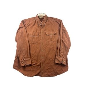 Cabelas Mens Vintage Deerskin Soft Chamois Shirt Size 2XL Tall Tan Brown Outdoor